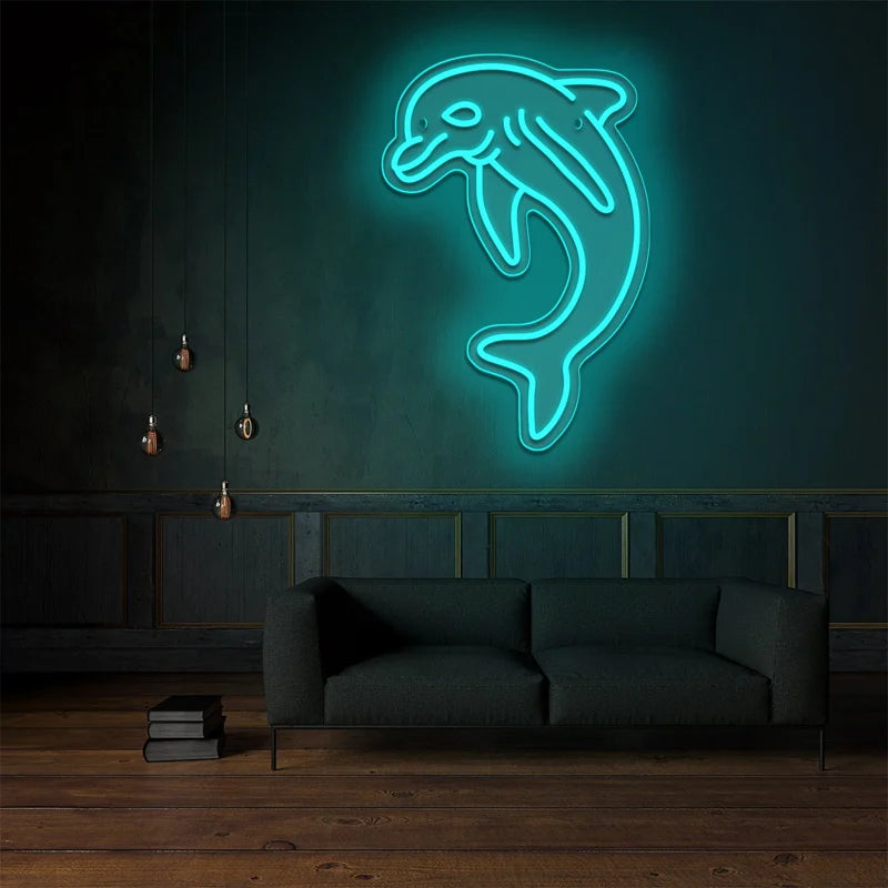 Gaming Neon Sign Cute Dolphin